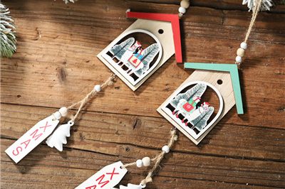 Beautiful christmas tree wooden family ornaments (3)