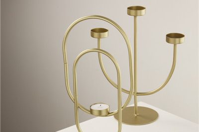 Best selling pillar matt gold metal candle holder (4)