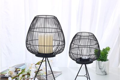 Cheap price decorative black metal rustic candle holders (1)