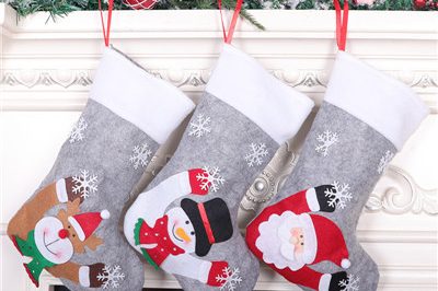 Christmas gift bag snowman elk tree decoration led sock set (6)