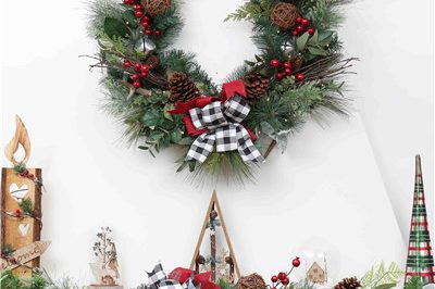 Christmas led light flower wreath home decoration (4)