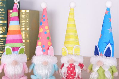 Easter decoration pink ears bunny faceless doll (4)