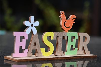 Easter wooden letter card ornaments color letter card (2)