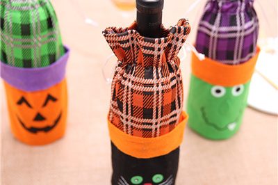 Halloween wine bottle cover witch pumpkin bag (1)
