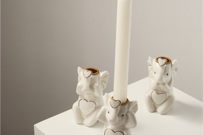 High quality white ceramic lovely elephant candle holder (6)