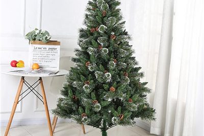 Hinged plastic artificial christmas tree with stand (3)