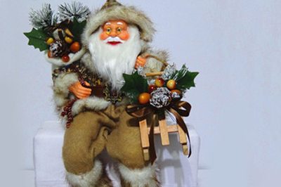 Large size 80 cm standing senta claus with plush clothes (2)