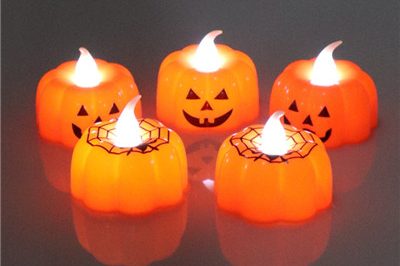 Pumpkin led candle halloween party light (4)