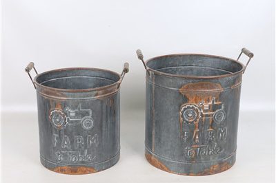 Shabby chic rustic metal christmas planters wholesale (3)