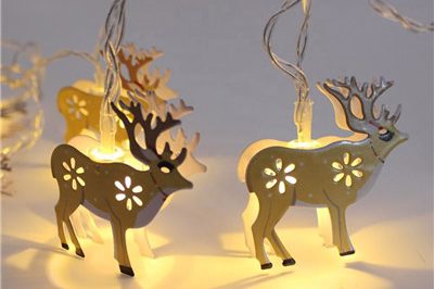 Snowflake deer snowman bell led string light (3)
