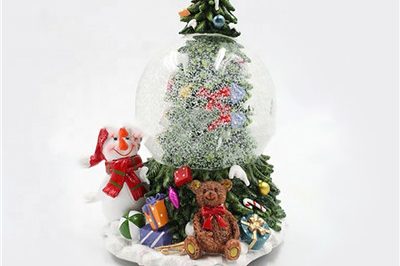 Snowflakes christmas tree water snow globe for gift (4)
