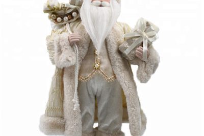 Stuffed plush standing santa claus figurine decoration (1)