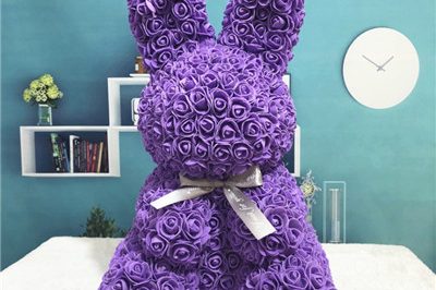 Valentine gift preserved foam romantic rose rabbit (2)