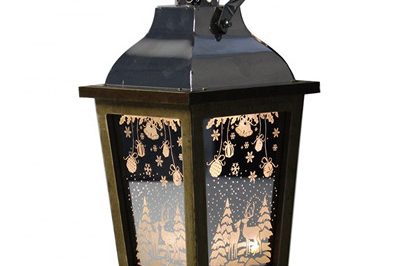 Warm white vintage wooden antique indoor lantern (2)