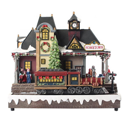Wholesale animated moving train station christmas village | christmas ...