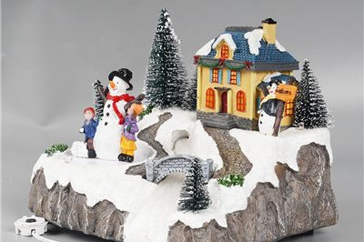 Wholesale christmas village houses with leds lights (4)