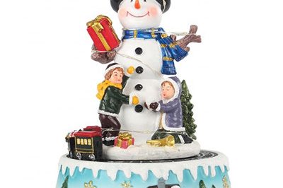 Wholesale resin rotating snowman christmas music box (1)