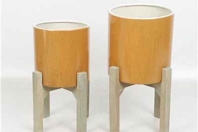 Wood holder christmas planter for Indoor display (2)