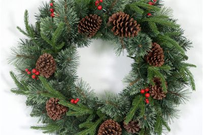 Artificial red berries hot selling christmas wreath (6)