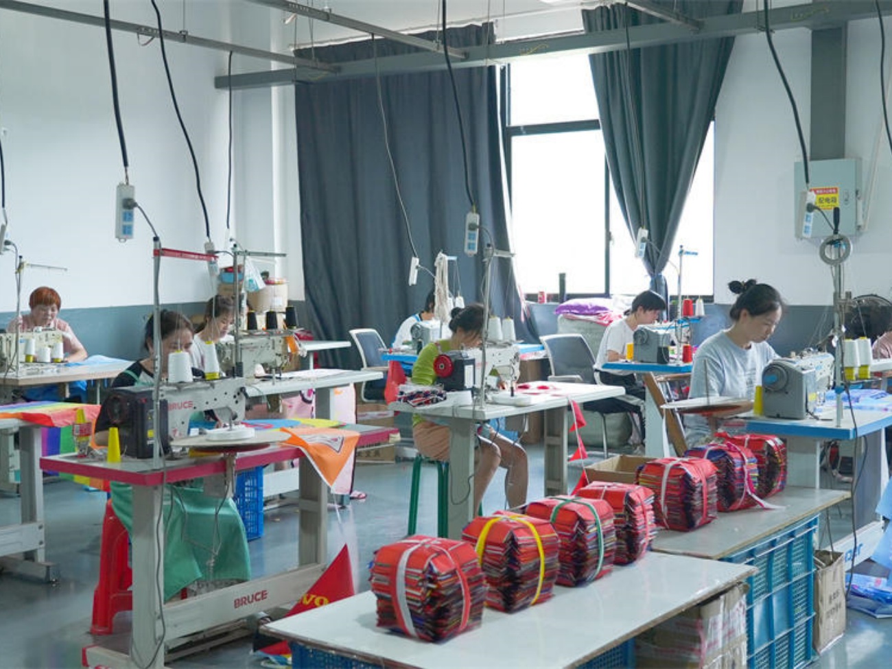 Fabric Flag Stitching And Quality Sewing Line
